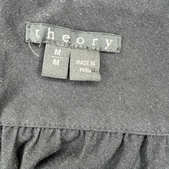 Theory Black Pencil Foldover Skirt with Ruching - Picture 6 of 9